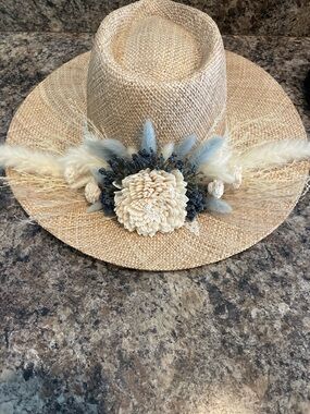 Handmade boho straw hat